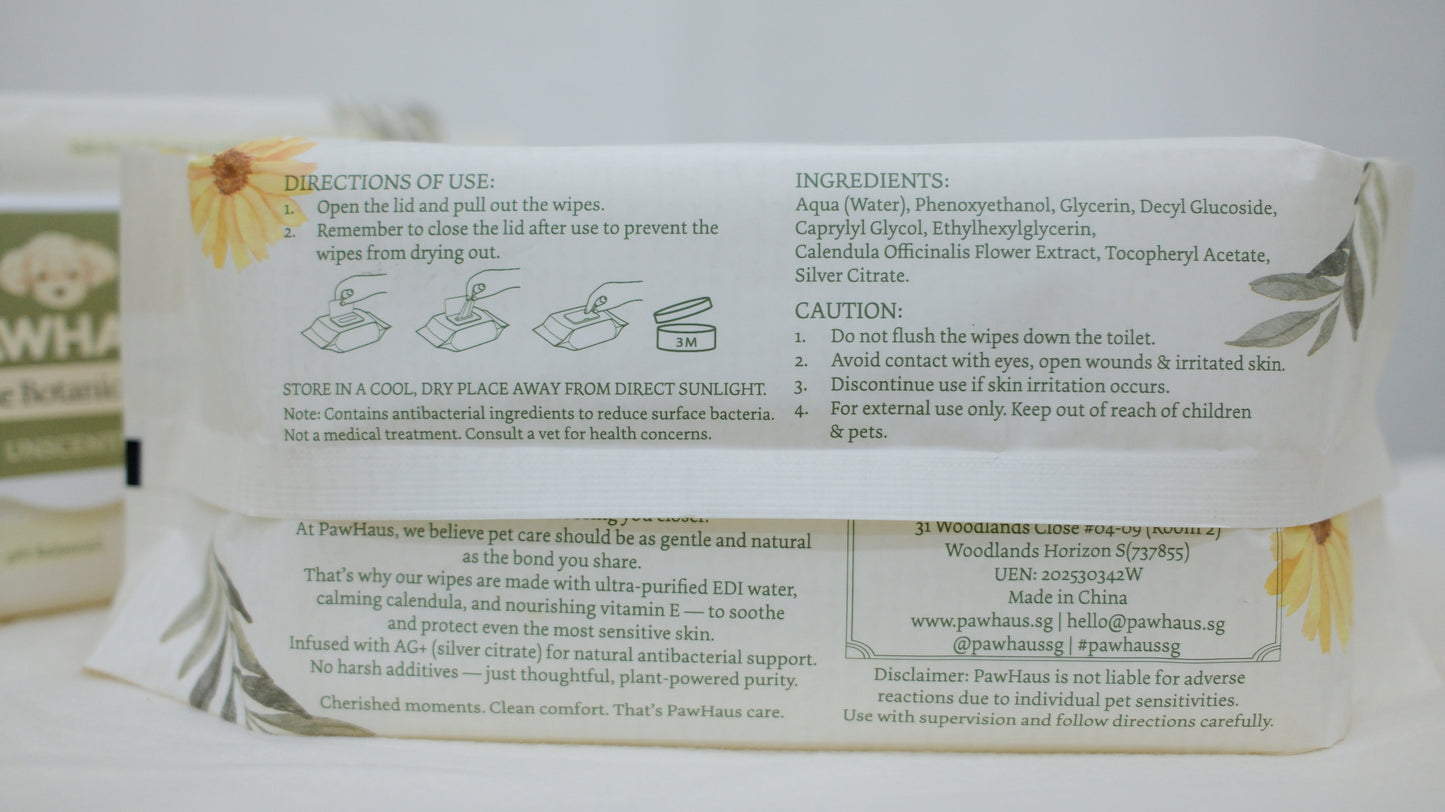 AG+ Gentle Botanical Pet Wipes
