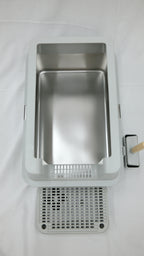 Modern Stainless Steel Cat Litter Box with Scoop & Step